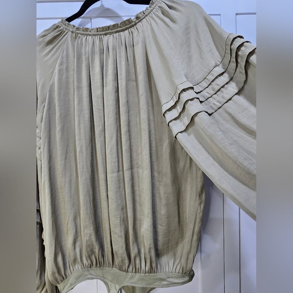Free People Olive Green Long Sleeve Thong Bodysuit - Small - Picture 10 of 16